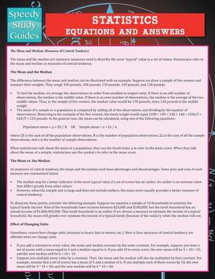 Statistics Equations and Answers (Speedy Study Guide) (Paperback)