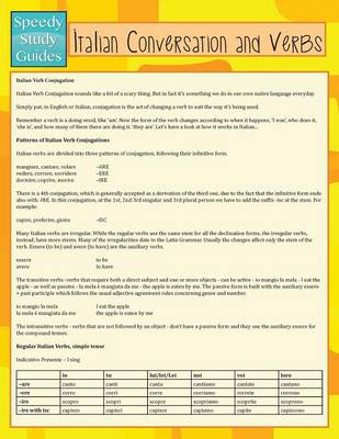 Italian Conversation and Verbs (Speedy Language Study Guide) (Paperback)