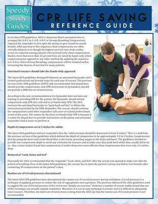 CPR Lifesaving Reference Guide (Speedy Study Guide) (Paperback)