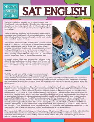SAT English (Speedy Study Guide) (Paperback)