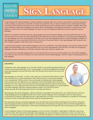 Sign Language (Speedy Study Guide) (Paperback)