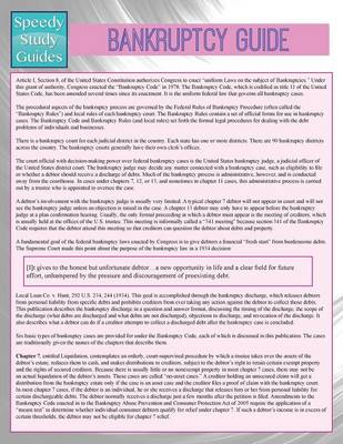 Bankruptcy Guide (Speedy Study Guides) (Paperback)