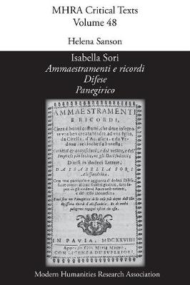 'ammaestramenti E Ricordi', by Isabella Sori - Mhra Critical Texts 48 (Paperback)