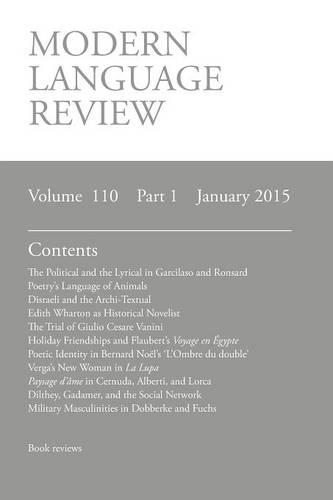 Modern Language Review (110: 1) January 2015 (Paperback)