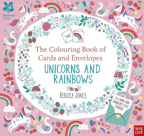 Nt Colouring Cards And Envelopes - Unicorns And Rainbows - Rebecca Jones