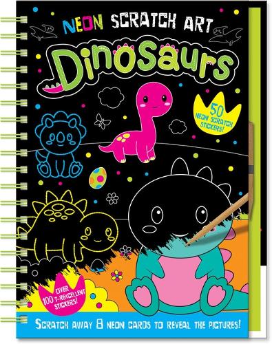 Neon Scratch Art Dinosaurs [Book]