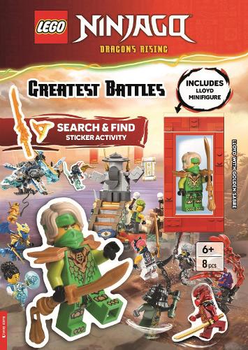 Michael O'Mara Books Ltd Lego® Ninjago®, Greatest Battles Search & Find Sticker Activity Book (with Lloyd Minifigure And Golden Sabre)