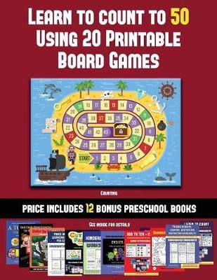 Counting (Learn to Count to 50 Using 20 Printable Board Games): A full-color workbook with 20 printable board games for preschool/kindergarten children. - Counting 34 (Paperback)