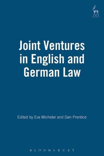 Joint Ventures in English and German Law (Hardback)