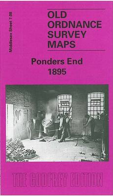 Ponders End 1895: Middlesex Sheet 07.08 - Old O.S. Maps of Middlesex (Sheet map, folded)