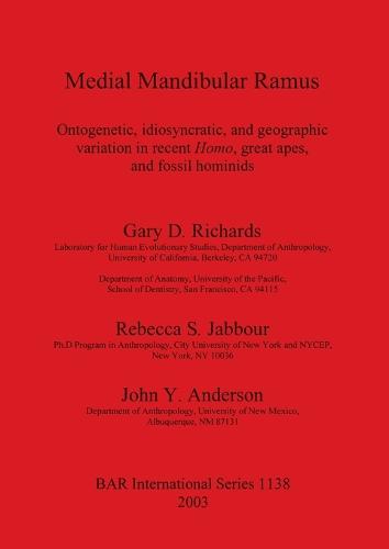 Medial Mandibular Ramus: Ontogenetic, idiosyncratic, and geographic variation in recent Homo, great apes, and fossil hominids - British Archaeological Reports International Series (Paperback)