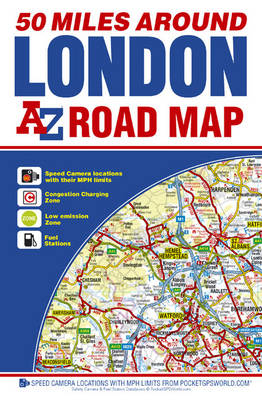 50 Miles Around London Road Map - A-Z Road Maps & Atlases (Sheet map, folded)
