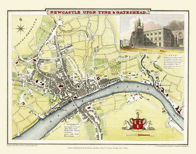 Cole and Roper Old Map of Newcastle 1808: 20" x 16" Photographic Print of Newcastle (Sheet map, flat)