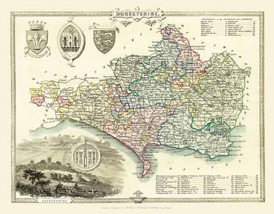 Thomas Moule Map of Dorsetshire 1836: 20" x 16" Photographic Print of the County of Dorsetshire - England (Sheet map, flat)
