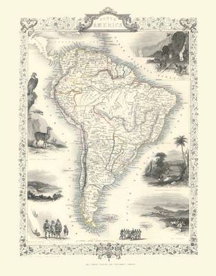 John Tallis Map of South America 1851: Photographic Print of Map of South America 1851 by John Tallis (Sheet map, flat)