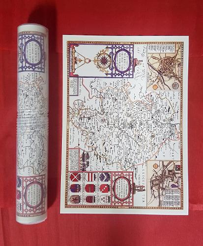 John Speeds Map of Warwickshire 1611: Colour Print of Warwickshire 1611 by John Speed (Sheet map, flat)
