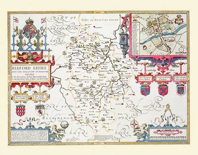 John Speeds Map of Bedfordshire 1611: Colour Print of County Map of Bedfordshire 1611 by John Speed (Sheet map, flat)