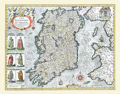 John Speeds Map of Ireland 1611: Colour Print of Map of Ireland 1611 by John Speed (Sheet map, flat)