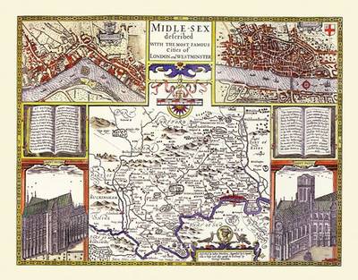 John Speed's Map of Middlesex 1611: 30" x 25" Large Photographic Poster Print of Middlesex 1611 (Sheet map, rolled)