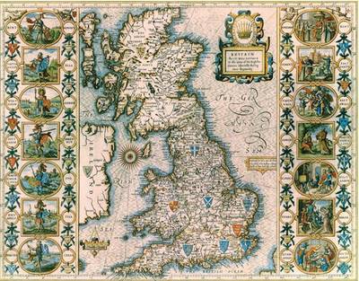 John Speed's Map of Saxon Britain: 20" x 25" Large Photographic Poster Print of Britain as it was Divided in the Times of Saxon Britain (Sheet map, rolled)