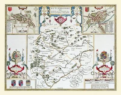 John Speed's Map of Rutlandshire 1611: 30" x 25" Large Photographic Poster Print of Rutlandshire - England (Sheet map, rolled)