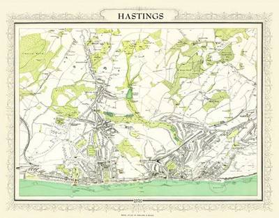 Map of Hastings 1898: Photographic Print of Map of Hastings 1898 (Sheet map, flat)