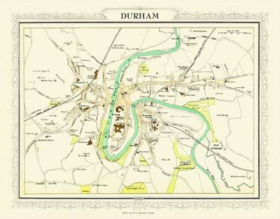 John Bartholomew's Map of Durham 1898: Colour Print of Map of Durham 1898 (Sheet map, flat)