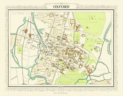 John Bartholomew's Map of Oxford 1898: Colour Print of Map of Oxfordshire 1898 (Sheet map, flat)