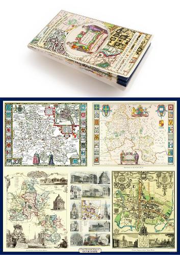 A Oxfordshire 1611 - 1836 - Fold Up Map that features a collection of Four Historic Maps, John Speed's County Map 1611, Johan Blaeu's County Map of 1648, Thomas Moules County Map of 1836 and a Plan of Oxford 1836 by Thomas Moule. The maps also feature a number of Oxfords famous historic buildings. - Historic Counties Maps Collection (Sheet map, folded)