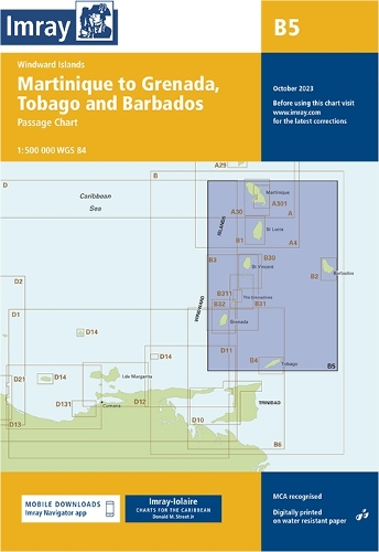 Imray Chart B5: Martinique to Tobago and Barbados Passage Chart - B Charts 5 (Paperback)
