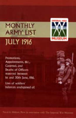 Supplement to the Monthly Army List July 1916 2003 (Hardback)