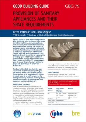 Provision of Sanitary Appliances and Their Space Requirements (Paperback)