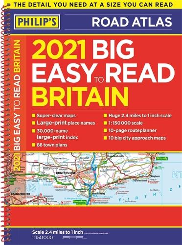 2021 Philip's Big Easy to Read Britain Road Atlas by Philip's Maps ...