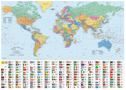 Philip's RGS World Wall Map (with Flags): Paper - Philip's Sheet Maps (Sheet map)