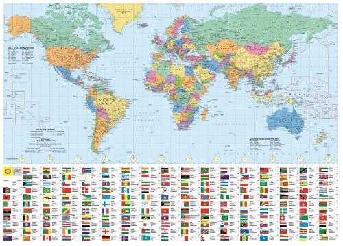 Philip's RGS World Wall Map (with Flags): Laminated - Philip's Sheet Maps (Sheet map)
