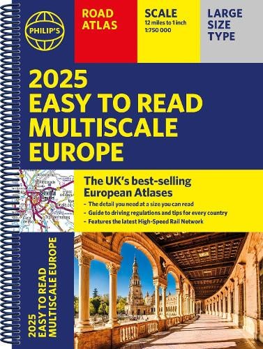 2025 Philip's Easy to Read Multiscale Road Atlas Europe by Philip's ...