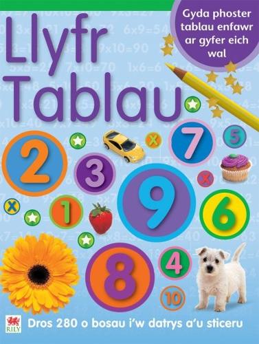Llyfr Sticeri Tablau gyda Phoster Tablau (Paperback)