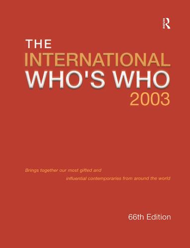 Intl Whos Who 2003 (Hardback)