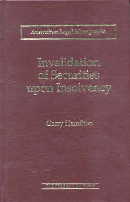 Invalidation of Securities upon Insolvency (Hardback)