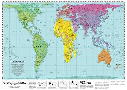 WorldView Publications Peters Projection World Map (Flat, Rolled)