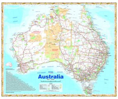Australia Handy Laminated TUBED (Sheet map)