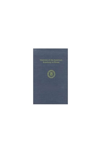 Memoirs of the American Academy in Rome v. 53 (Hardback)