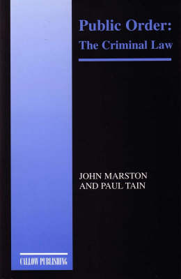 Public Order: The Criminal Law (Paperback)
