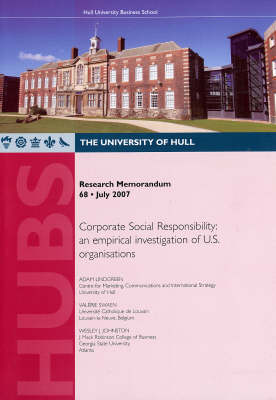 Corporate Social Responsibility: An Empirical Investigation of U.S. Organisations - Research Memorandum v. 68 (Paperback)