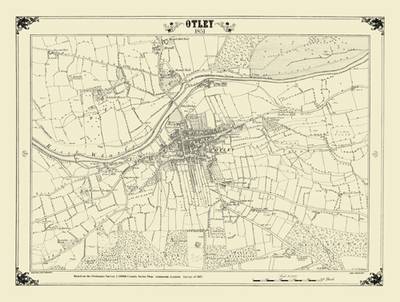 Otley 1851 Map - Heritage Cartography Victorian Town Map Series (Sheet map, folded)