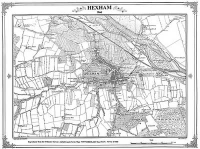 Hexham 1860 Map - Heritage Cartography Victorian Town Map Series (Sheet map, folded)