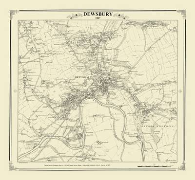 Dewsbury 1847 Map - Heritage Cartography Victorian Town Map Series (Sheet map, folded)
