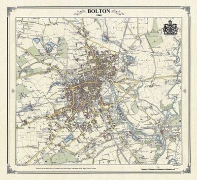 Bolton 1844 Map - Heritage Cartography Victorian Town Map Series (Sheet map, folded)