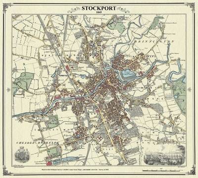 Stockport 1845 Map - Heritage Cartography Victorian Town Map Series (Sheet map, folded)