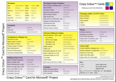 Crazy Colour Quick Reference Card for Microsoft Project: Crazy Colour Card for Microsoft Project